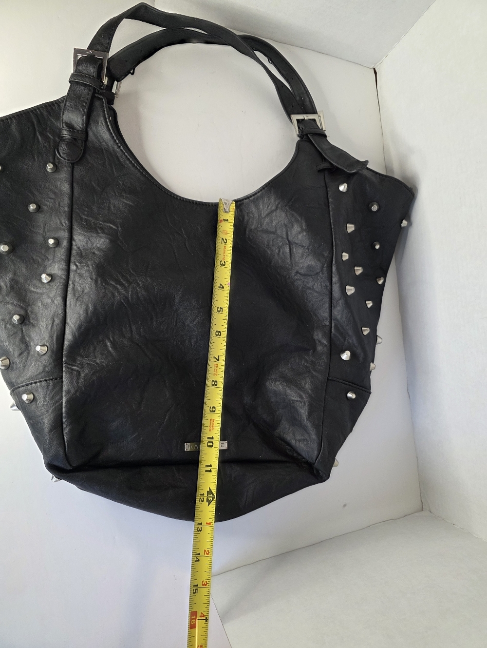 Rampage Black Faux-Leather Studded Tote - Picture 7 of 7